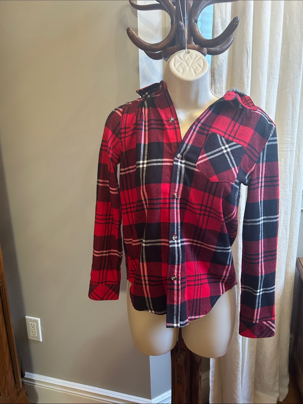 Epic Threads Red Flannel Hoodie